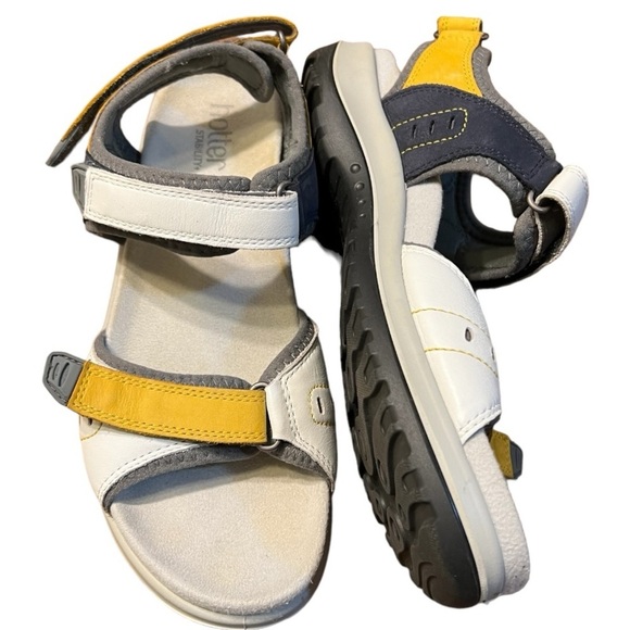 Hotter Stability Walk II Sandals Leather Multi-Color White Yellow Black Size 7 - Picture 2 of 12